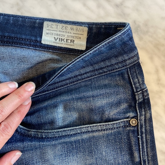 Diesel Viker regular straight fit, distressed men’s jean sz 32w 34Length - Picture 3 of 14